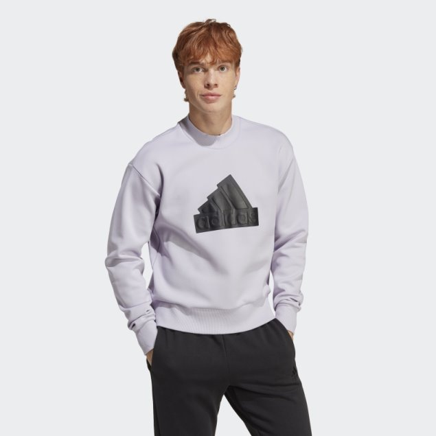 Sudadera Adidas Future Icons Insignia De La Tripulación Del Deporte Amanecer Plateado