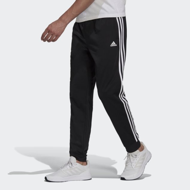 Pantalón De Chándal Adidas Essentials Warm-up Tapered 3 Rayas Blanco