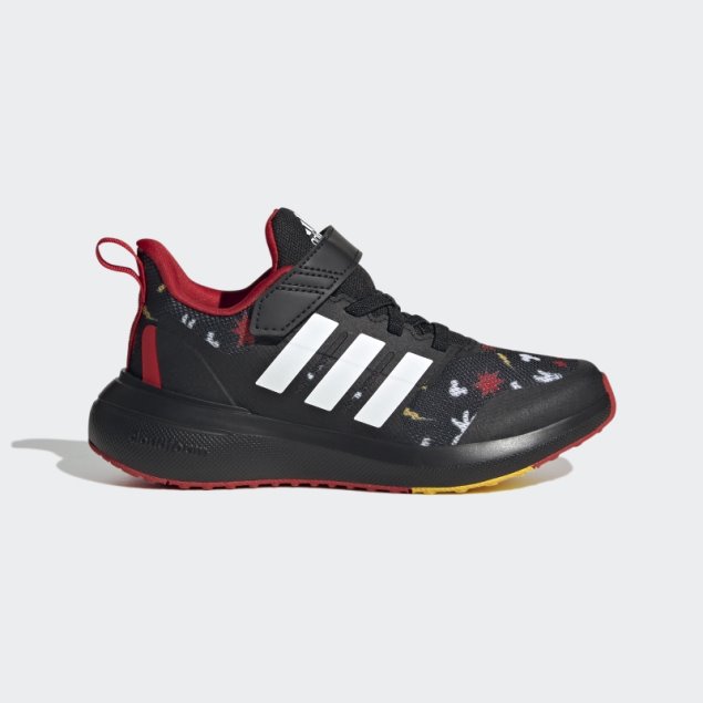 Negro Adidas X Disney Fortarun 2.0 Mickey Cloudfoam Elastic Lace Top Strap Zapatos Caliente