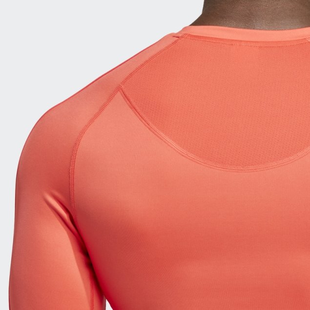 Camiseta De Entrenamiento De Manga Larga Roja Techfit 3 Rayas Adidas