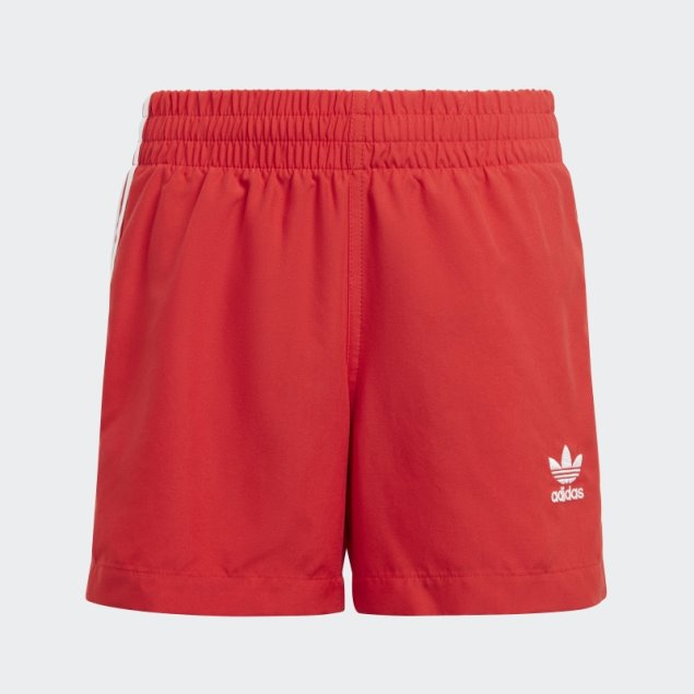 Shorts De Baño Originales Adicolor 3 Rayas Adidas Escarlata