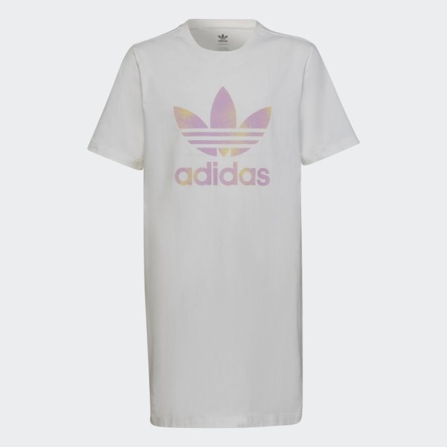 Vestido De Camiseta Con Logo Gráfico Adidas Blanco