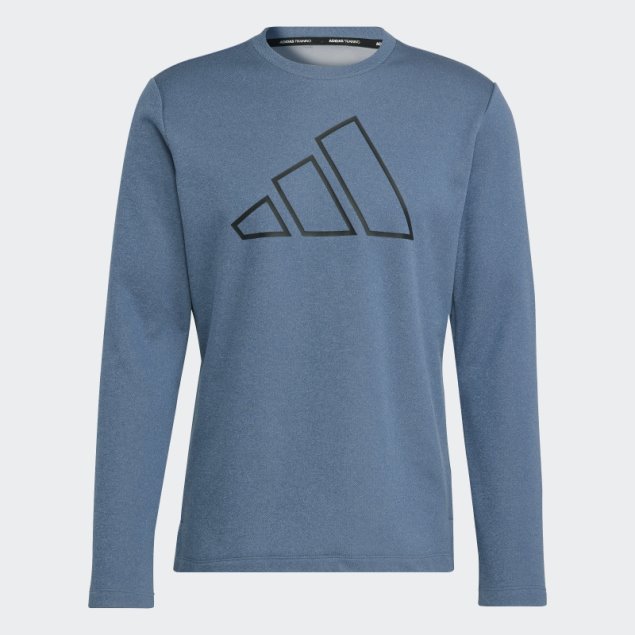 Acero Sudadera Adidas Train Icons 3 Bar Logo Training Crew