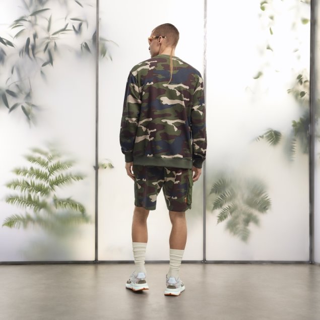 Sudadera Con Cuello Redondo Y Bolsillo De Canguro Con Estampado De Camuflaje Adidas (todos Los Géneros) Moda