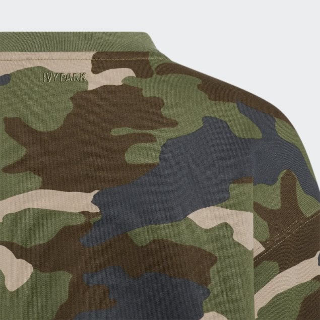 Sudadera Con Cuello Redondo Y Bolsillo De Canguro Con Estampado De Camuflaje De Adidas (todos Los Géneros)