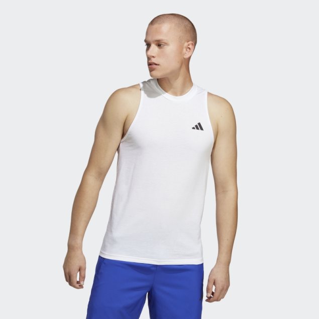 Camiseta Sin Mangas De Entrenamiento Blanca Adidas Train Essentials Feelready