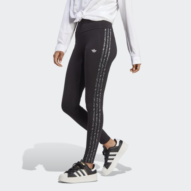 Adidas Resumen Animal Print Legging Negro