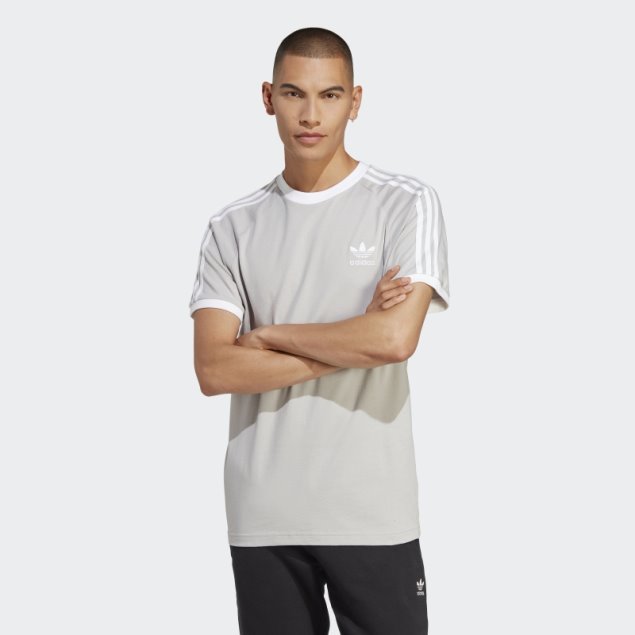 Camiseta Adidas Adicolor Classics 3 Rayas Gris