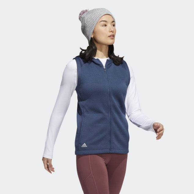 Adidas Chaleco Con Cremallera Completa Cold.rdy Azul Marino