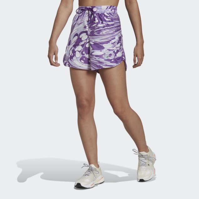 Blanco Adidas By Stella Mccartney Truepurpose Pantalones Cortos De Entrenamiento Estampados Moda