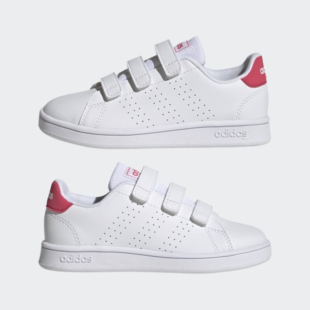 Adidas Advantage Court Lifestyle Hook-and-Loop Zapatos Rosa Real