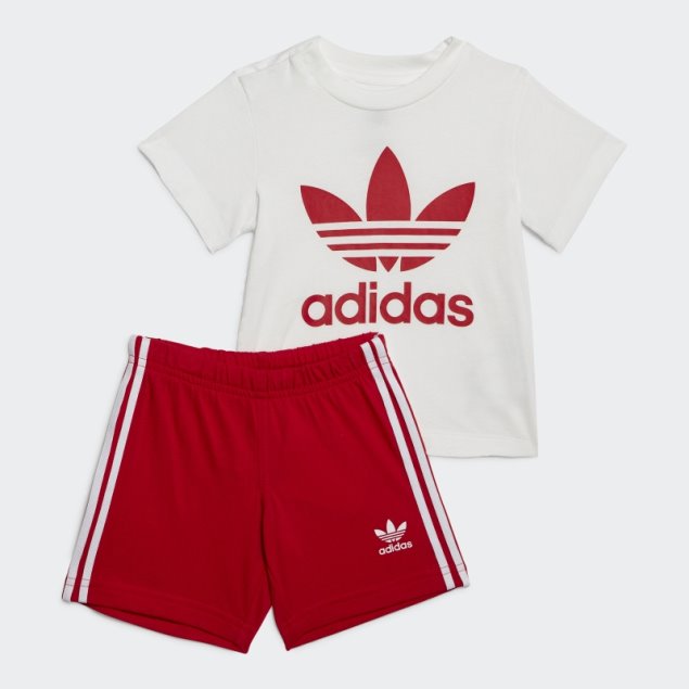 Camiseta Adidas Trefoil Shorts Escarlata