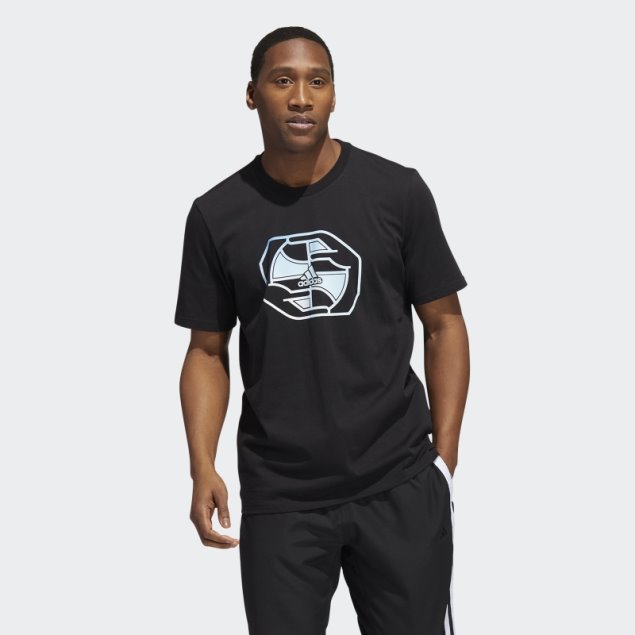 Camiseta Con El Logo Mundial De Aros Del Deporte Adidas Negro