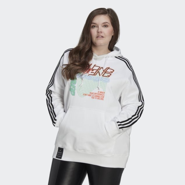 Sudadera Con Capucha (tallas Grandes) Blanco Adidas
