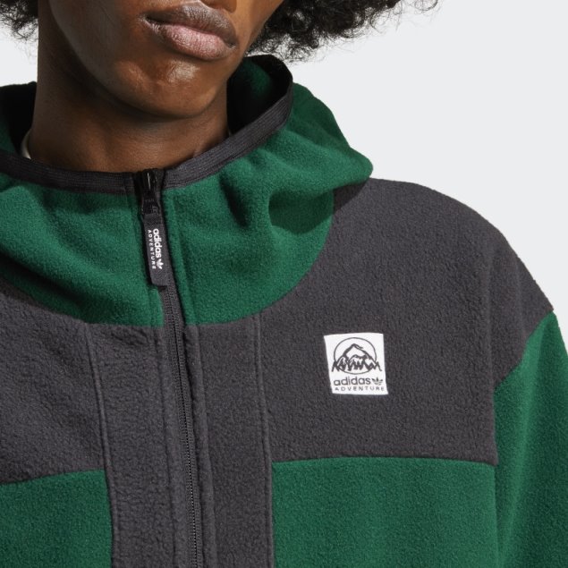 Sudadera Con Capucha De Forro Polar Con Cremallera Completa Adventure Fc Adidas Verde Oscuro