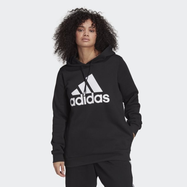 Sudadera Adidas Essentials Logo Fleece (tallas Grandes) Negro