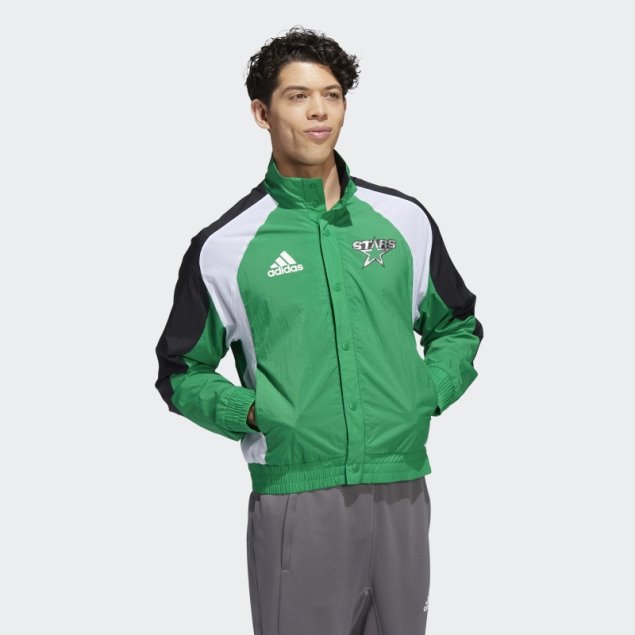 Adidas Chaqueta Retro Verde Medio Con Estrellas Invertidas