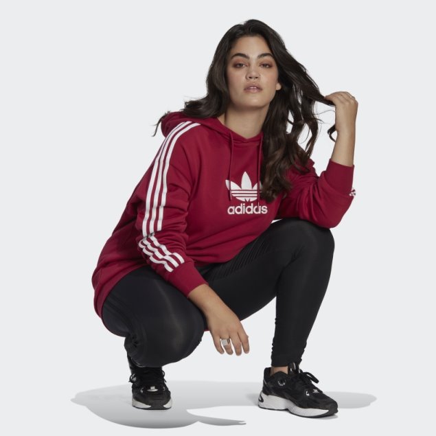 Sudadera Con Capucha Adicolor Trefoil (talla Grande) Burdeos Adidas