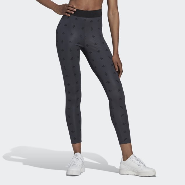 Leggings Gris Noche 7/8 Cintura Alta Allover Print Adidas