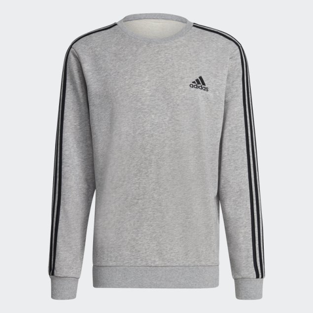 Sudadera Essentials De Rizo Francés Con 3 Rayas En Gris Medio Adidas