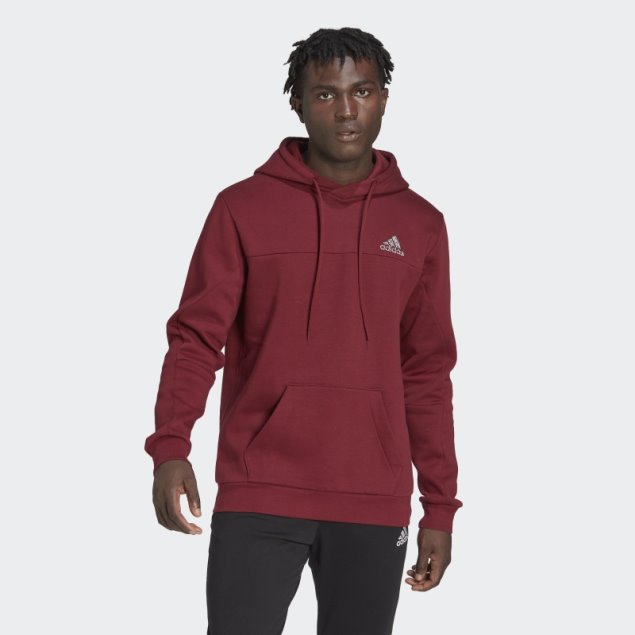 Adidas Sudadera Roja Con Capucha De Lana Con Insignia De Deporte