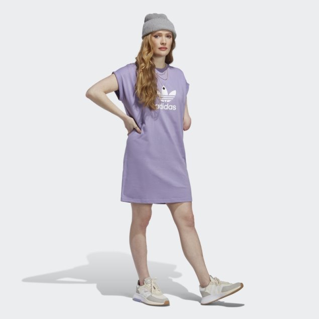 Vestido Adidas Lila Adicolor Classics Trefoil