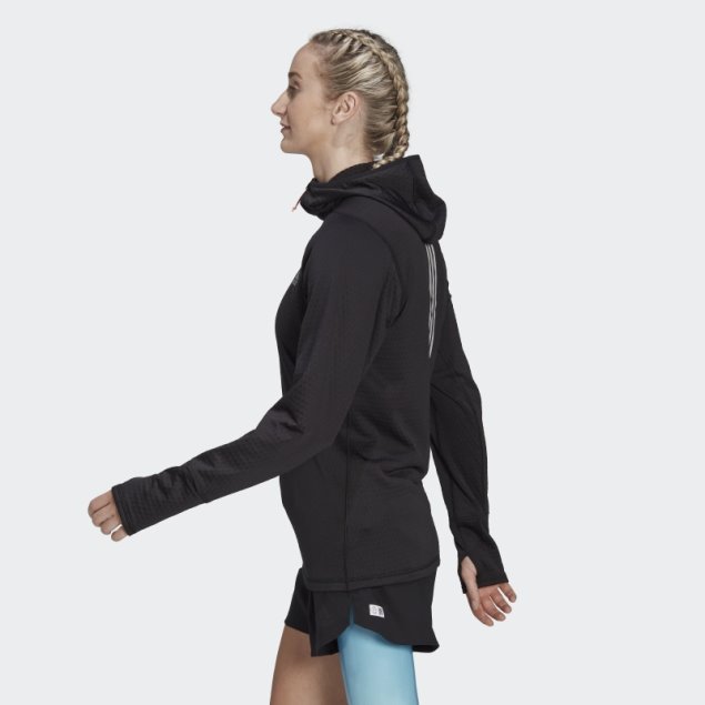 Adidas X-city Sudadera Con Capucha De Manga Larga Negra Para Correr