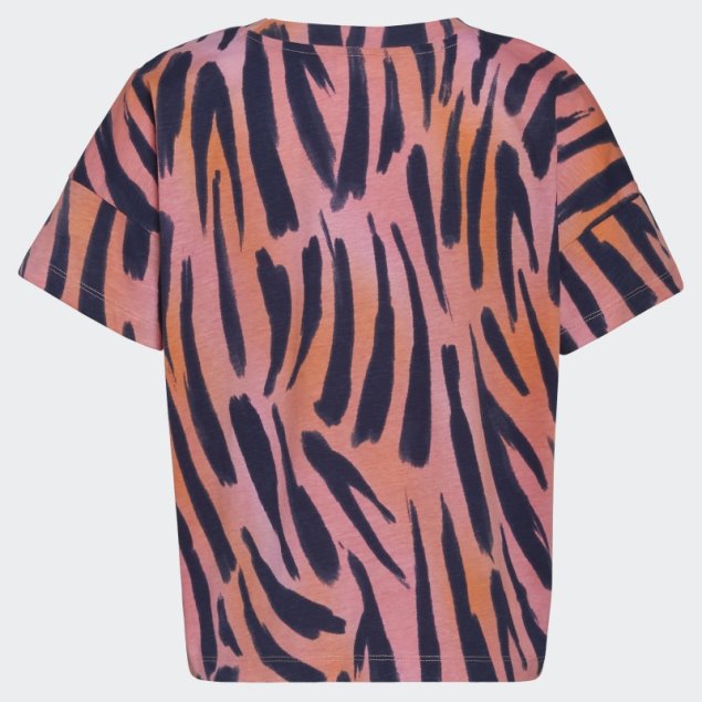 Adidas Camiseta Roja Con Estampado De Logo En Toda La Prenda