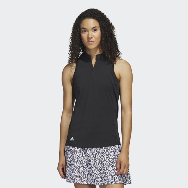 Polo Negro Sin Mangas Racerback Adidas