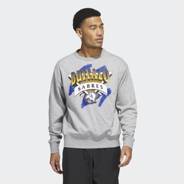 Sudadera Sabres Vintage Crew Gris Medio Adidas