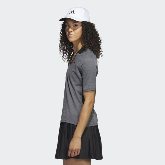 Adidas Ultimate365 Tour No-show Polo De Golf De Media Manga Negro