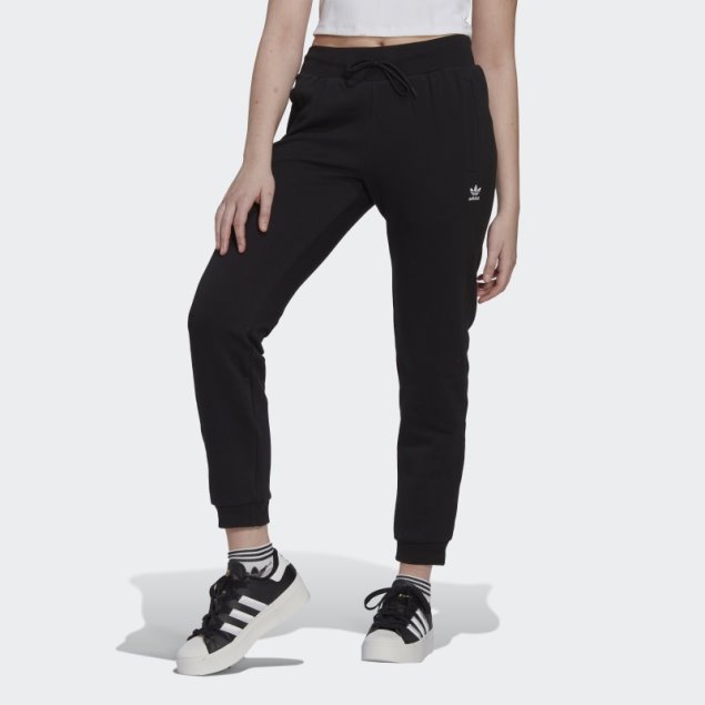 Joggers Ajustados De Forro Polar Adidas Adicolor Essentials En Negro