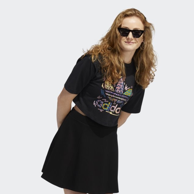 Adidas Camiseta Negra Con Estampado De Trébol Love Unites