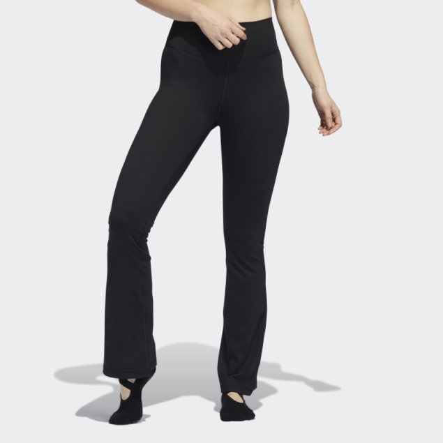 Negro Adidas Yoga Studio Leggings Acampanados