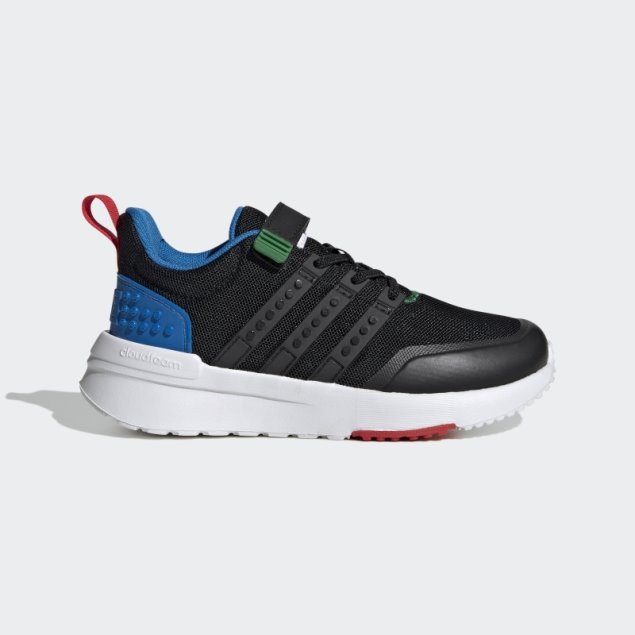 Adidas X Lego Racer Tr21 Zapatos Negros Con Cordones Elásticos Y Correa Superior