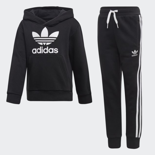 Sudadera Con Capucha Negra Adidas Trefoil