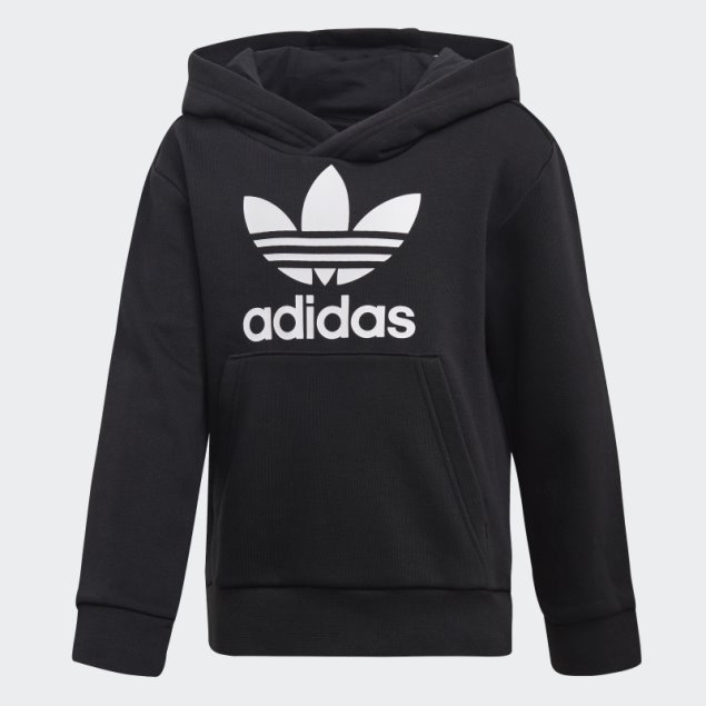 Sudadera Con Capucha Negra Adidas Trefoil
