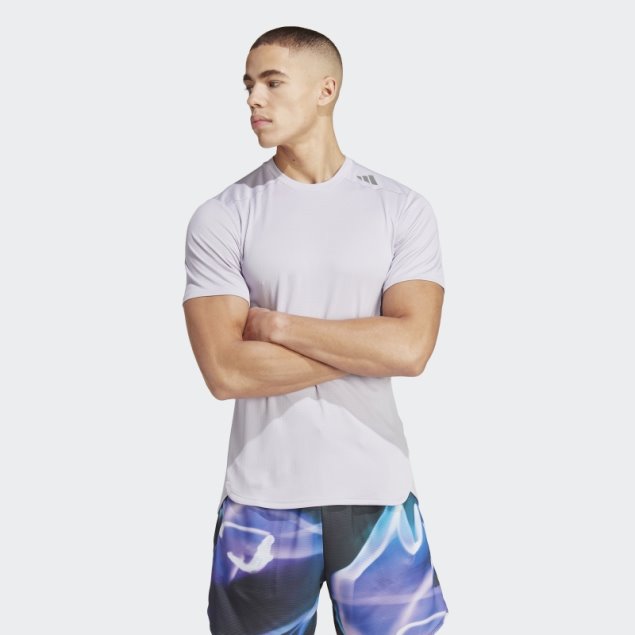 Camiseta De Entrenamiento Adidas Design 4 Training Heat.rdy Hiit Silver Sunrise