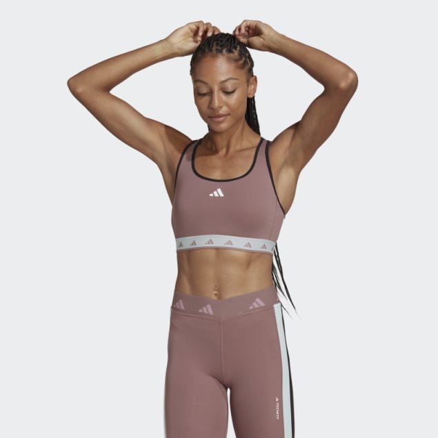 Sujetador Techfit De Soporte Medio Violeta Hyperglam Powerreact De Adidas