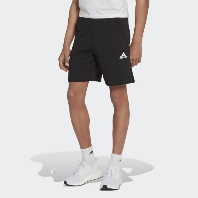 Pantalones Cortos Deportivos Con Logo Reciclado De Vellón Adidas Negro