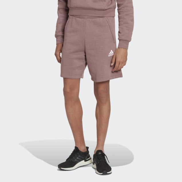 Pantalón Corto De Deporte Con Logo Reciclado De Polar Morado Adidas Adidas