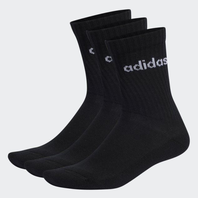 Calcetines Acolchados Linear Crew 3 Pares Adidas Negro