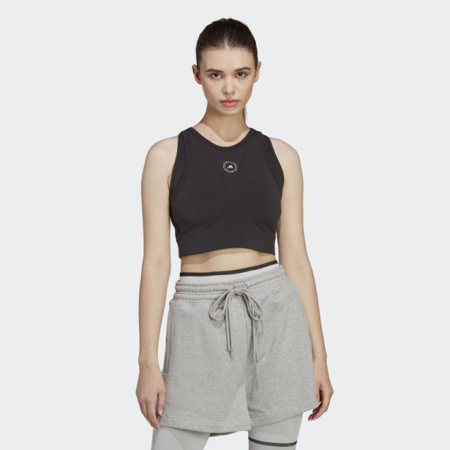 Negro Adidas Por Stella Mccartney Truestrength Yoga Crop Top Moda