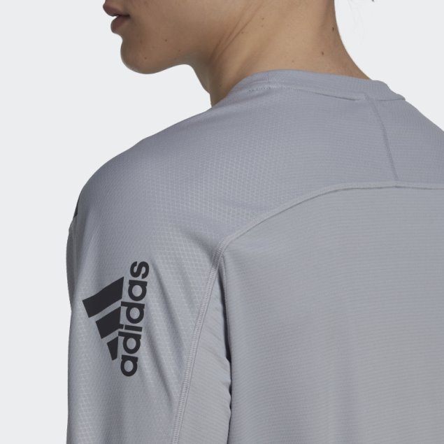 Camiseta Plateada De Manga Larga Con Revestimiento De Poliuretano Adidas