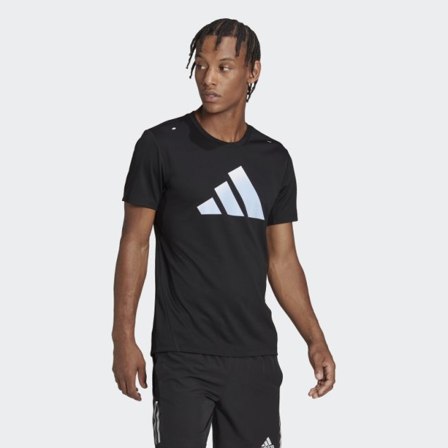 Camiseta Negra Con Logo De 3 Barras De Iconos Adidas