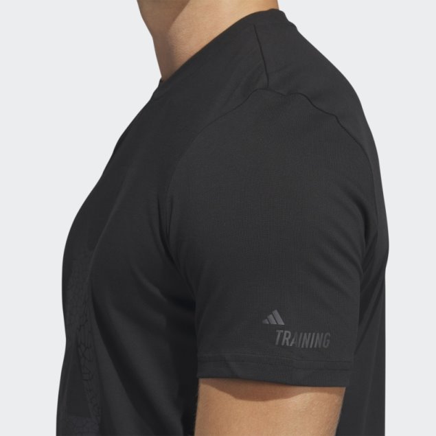 Camiseta Negra De Manga Corta Con Gráfico Del Logo De Entrenamiento Aeroready De Adidas