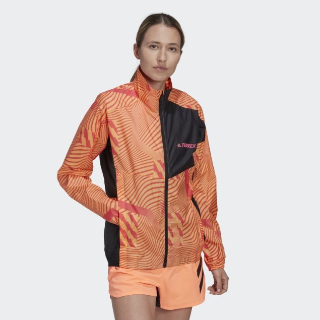Chaqueta Cortavientos Estampada Terrex Trail Running Bca Lila Adidas