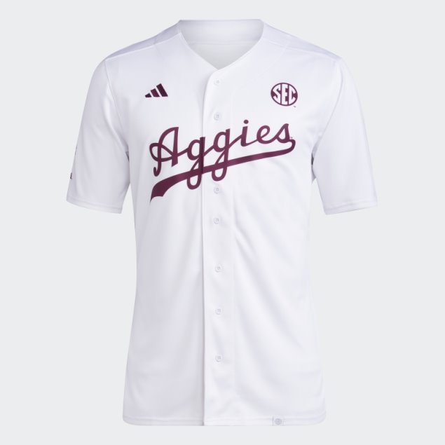 Camiseta De Beisbol Adidas Aggies Blanca