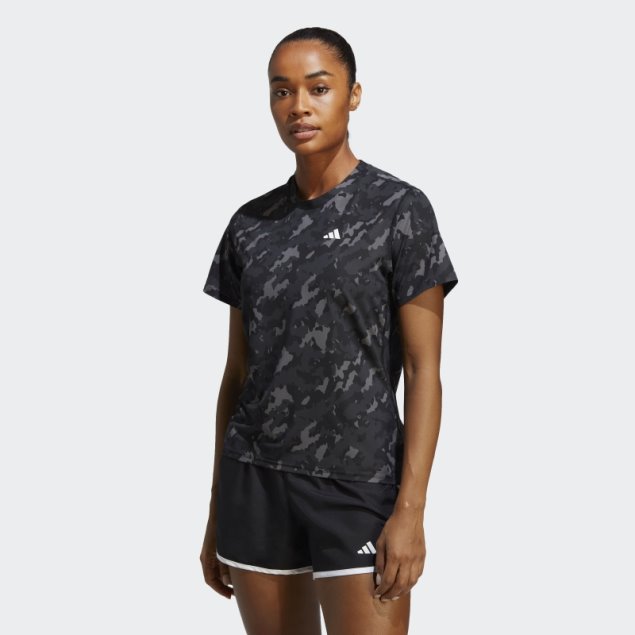 Camiseta De Running De Camuflaje Own The Run Negra Adidas