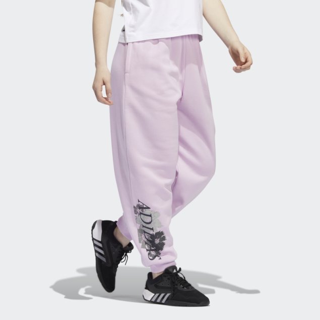 Pantalones Jogger Con Gráfico Floral Lila Adidas